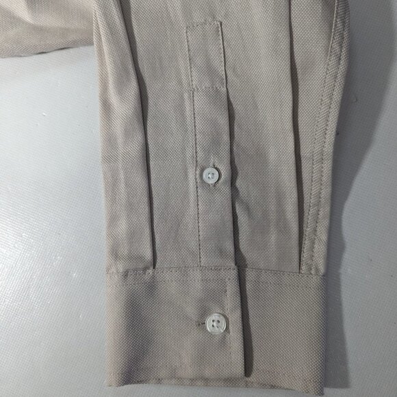 NEW- Mens Armani Exchange A/X Long Sleeve Button Front Shirt Beige - Picture 6 of 7